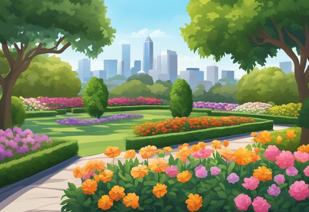 Park with flowers